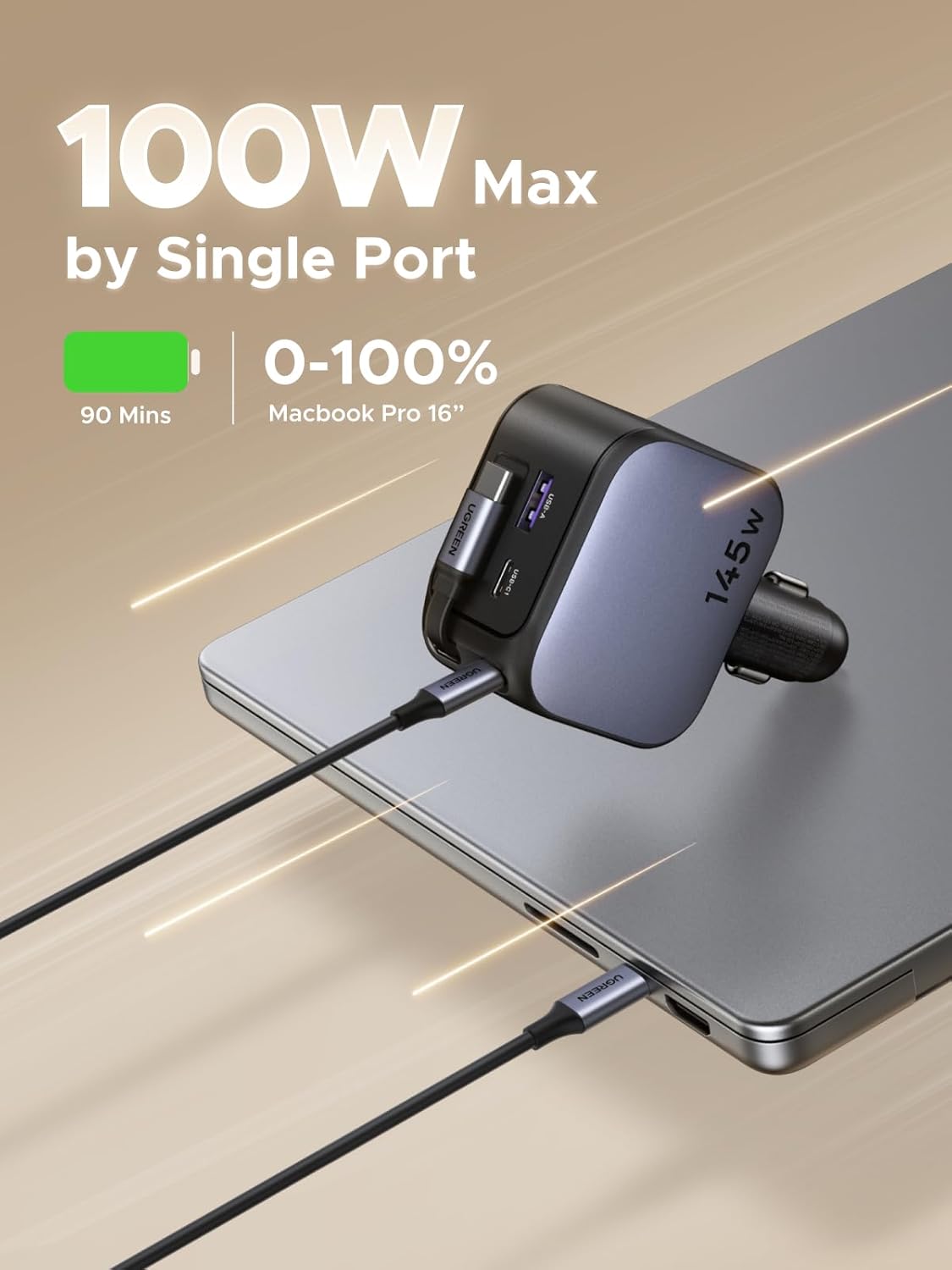 UGREEN 145W 3C1A Retractable C - Fast Charging Cable review and price