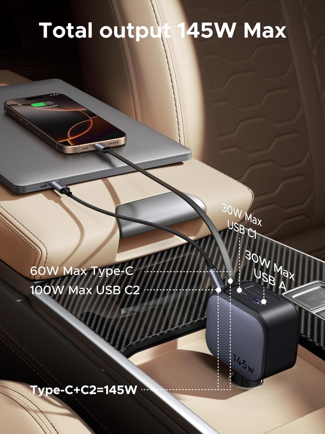 UGREEN 145W 3C1A Retractable C - Fast Charging Cable review and price