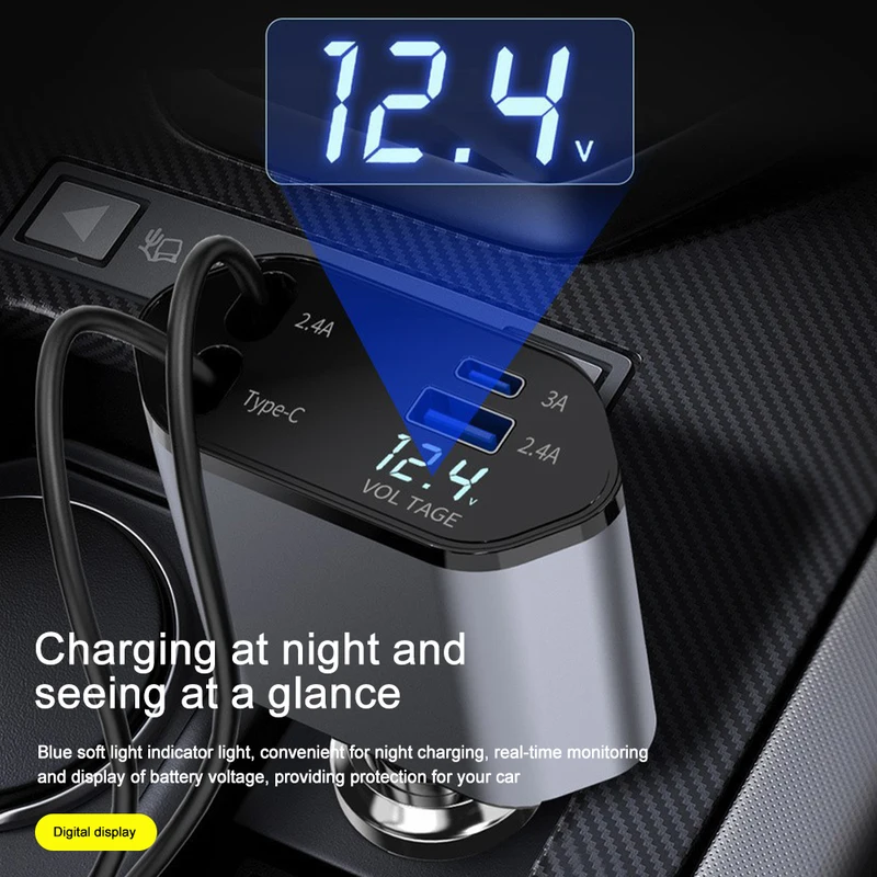 120W 4 in 1 retractable car ch - Fast Charging Cable review and price