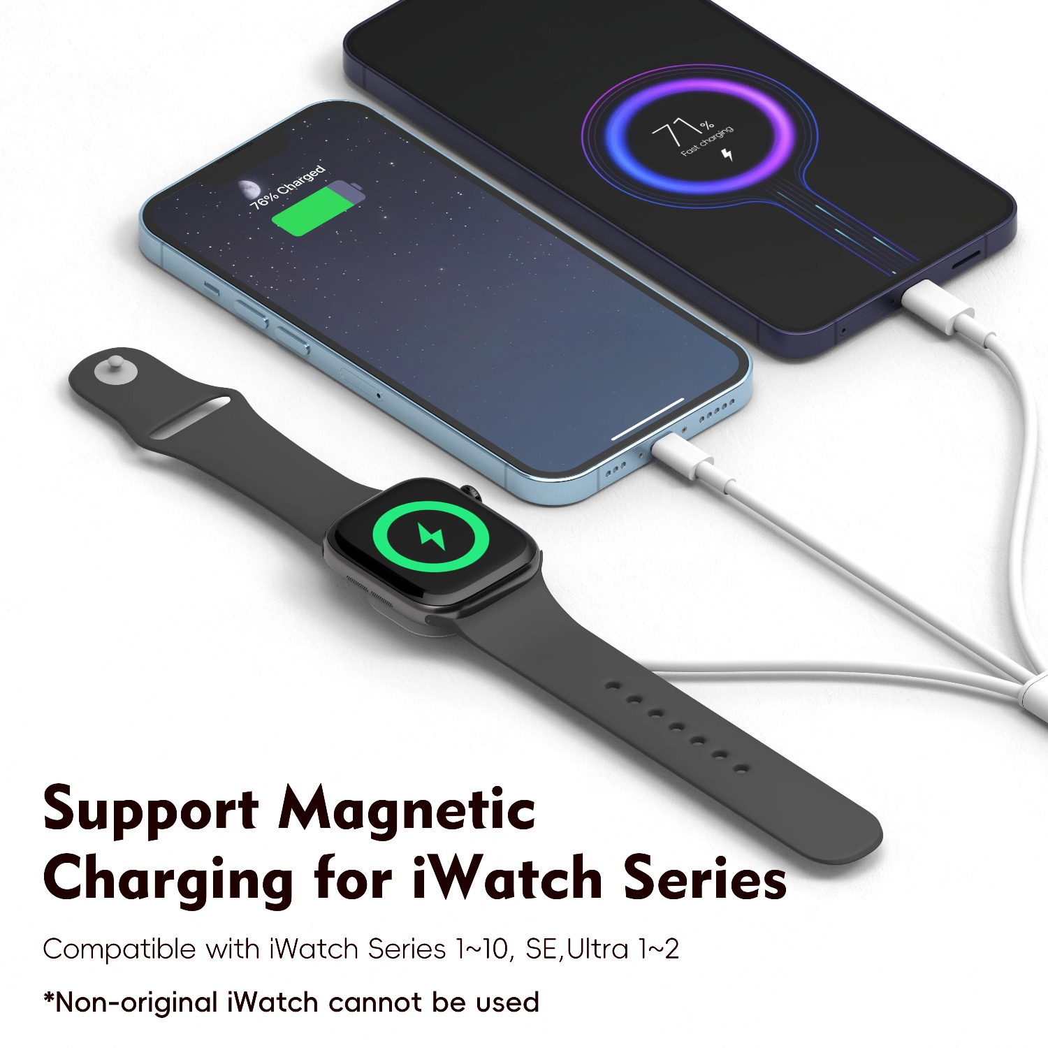 3 in 1  Magnetic Watch Charger - Fast Charging Cable review and price
