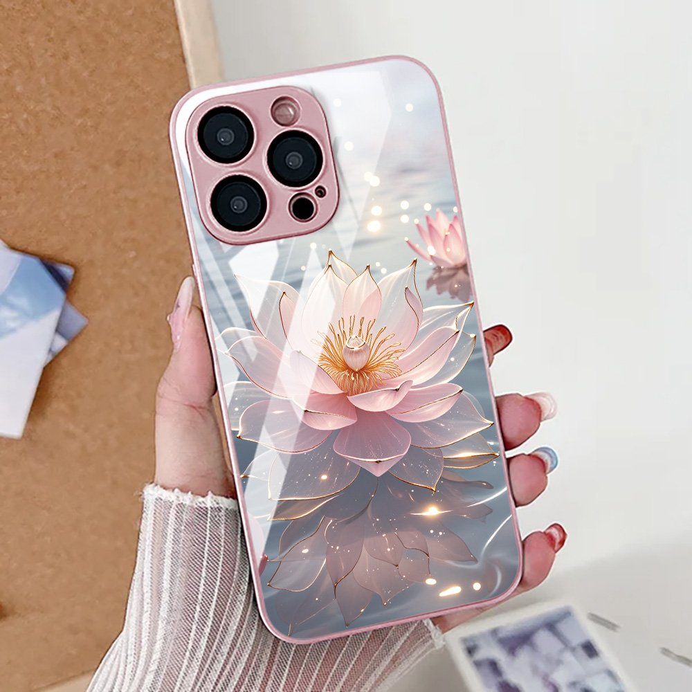 Lotus Flower Phone Case For iP - Tempered Glass Screen review and price